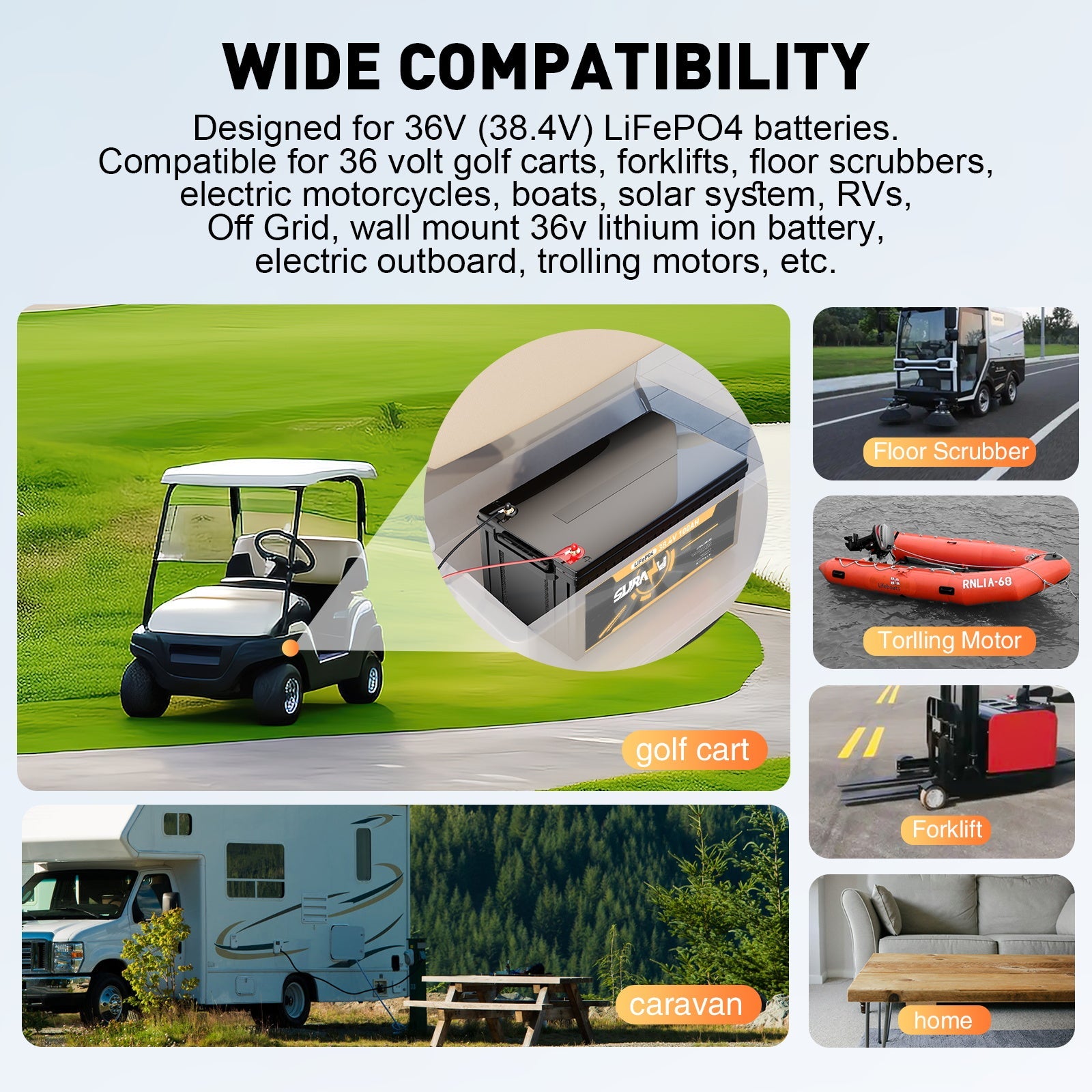 Caricabatterie Suraziki 36V 25A per batterie al litio Lifepo4, tensione di carica 43,8V per 36V (38,4V) 12S Batteria impermeabile, attivazione BMS 0V, con cavo di bloccaggio per veicoli elettrici, bici elettriche e golf cart