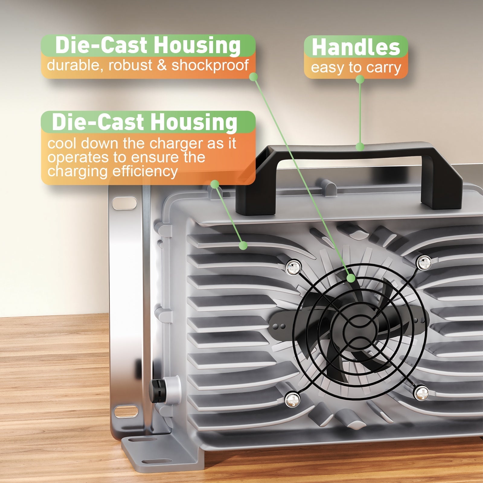 Caricabatterie Suraziki 58,4 V 35 A per batterie al litio Lifepo4 da 51,2 V a 48 V 16S Batteria, impermeabile, caricabatteria con attivazione BMS 0V per camper, barche, golf cart, sistema di accumulo di energia